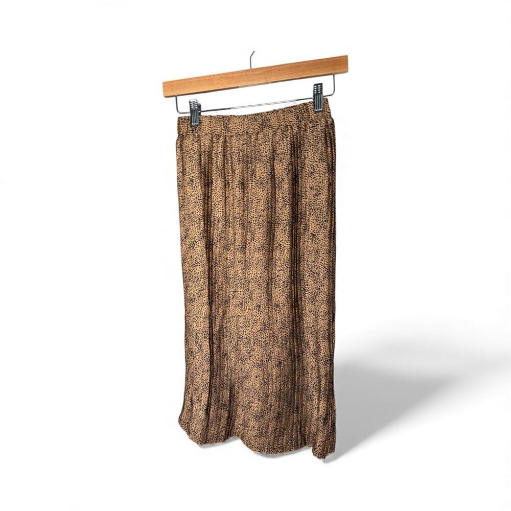 Sincerely Jules Brown Black Leopard Print Pull On Pleated Skirt M
